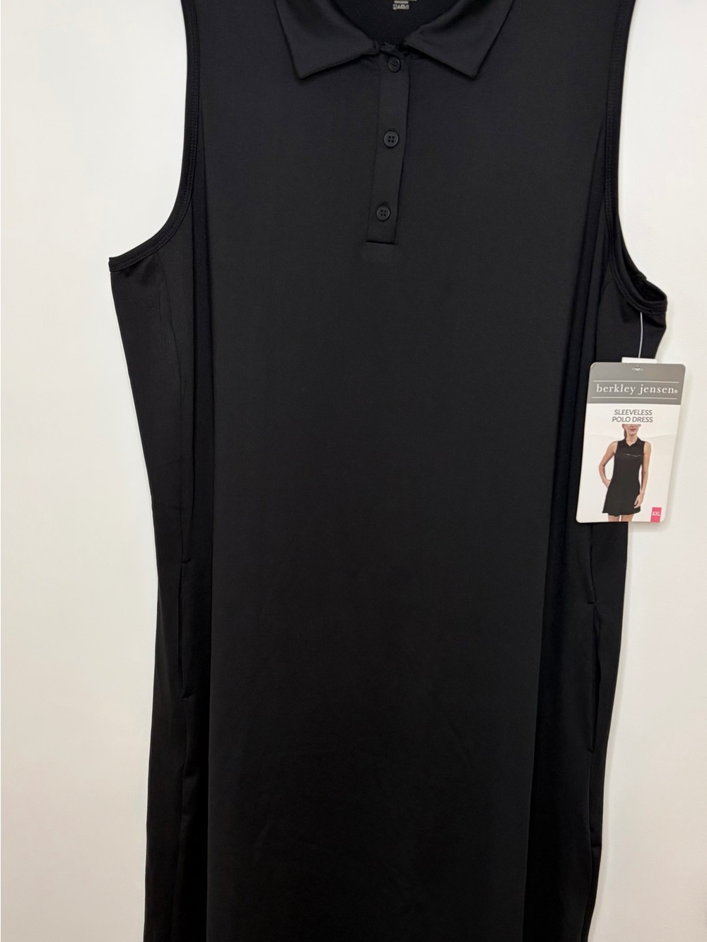 berkley jensen Black Sleeveless golf Polo Dress Stretch Sz XXL